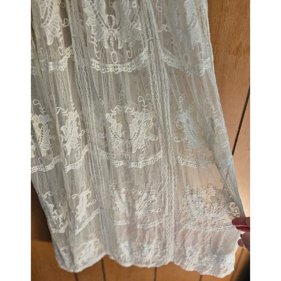 Sweet Miss S/M Cream Lace Sheer Dress Maxi Summer - Picture 3 of 7